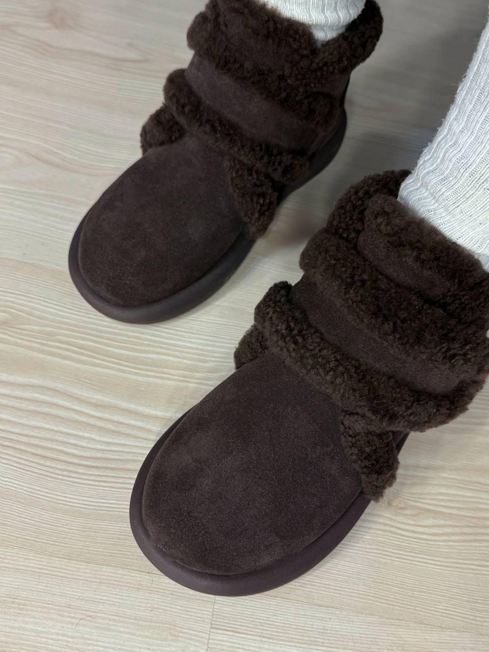 Ботинки женские Hengji 13-6 угги замшевые на меху с опушкой р. 38 Коричневый (5651) - фото 10 Ботинки женские Hengji 13-6 угги замшевые на меху с опушкой р. 38 Коричневый (5651) - фото 10