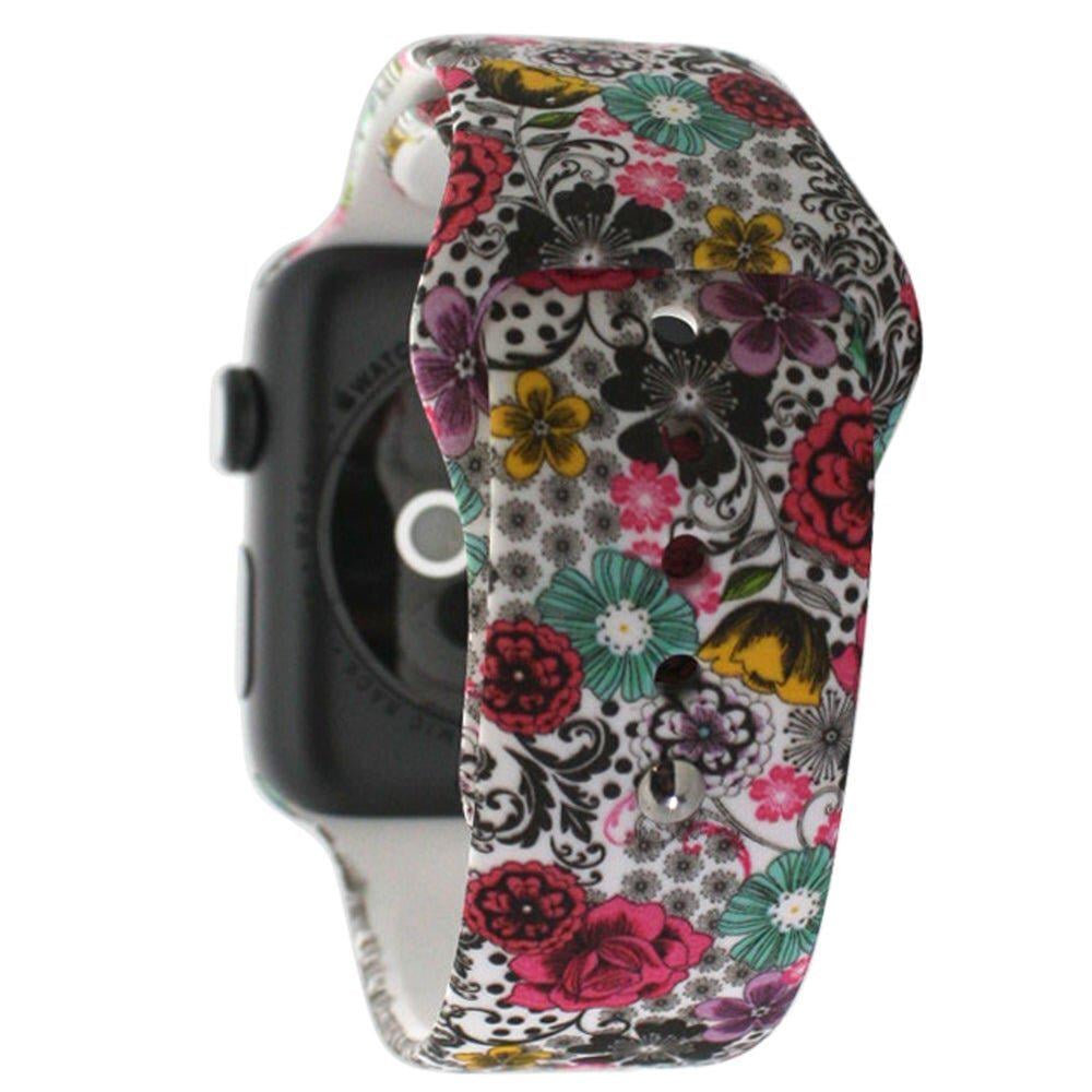 Силиконовый ремешок для Apple Watch Цветочное волшебство 42-44 мм Разноцветный