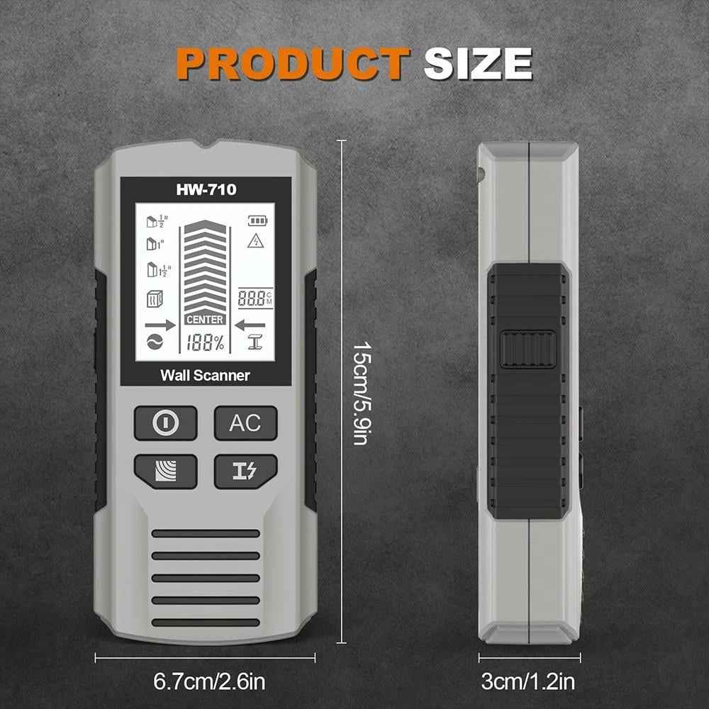 Сканер-металлоискатель в стенах под полом 6в1 универсальный (5068329) - фото 6 Сканер-металлоискатель в стенах под полом 6в1 универсальный (5068329) - фото 6