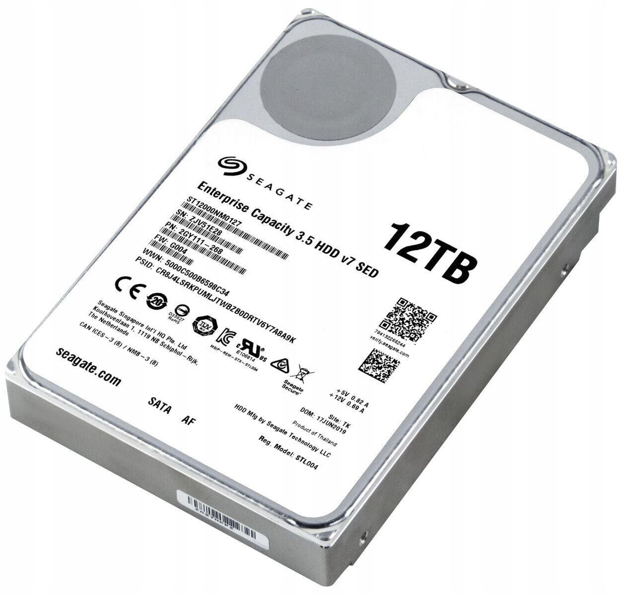 Жорсткий диск Seagate 12TB 256MB 7200RPM 3,5" SATA 6.0Gb/s Enterprise Hard Drive ST12000NM0127 Certified Refurbished