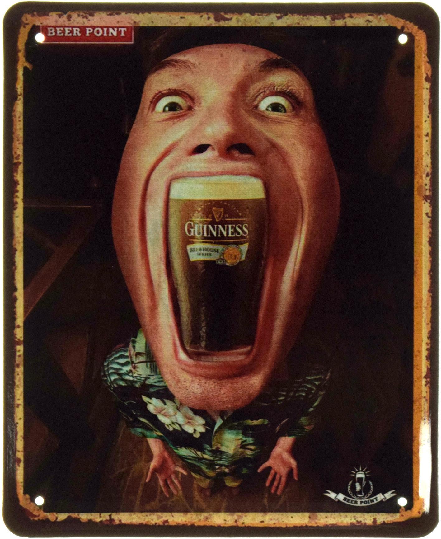 Металлическая табличка Guinness Beer Point 18x22 см