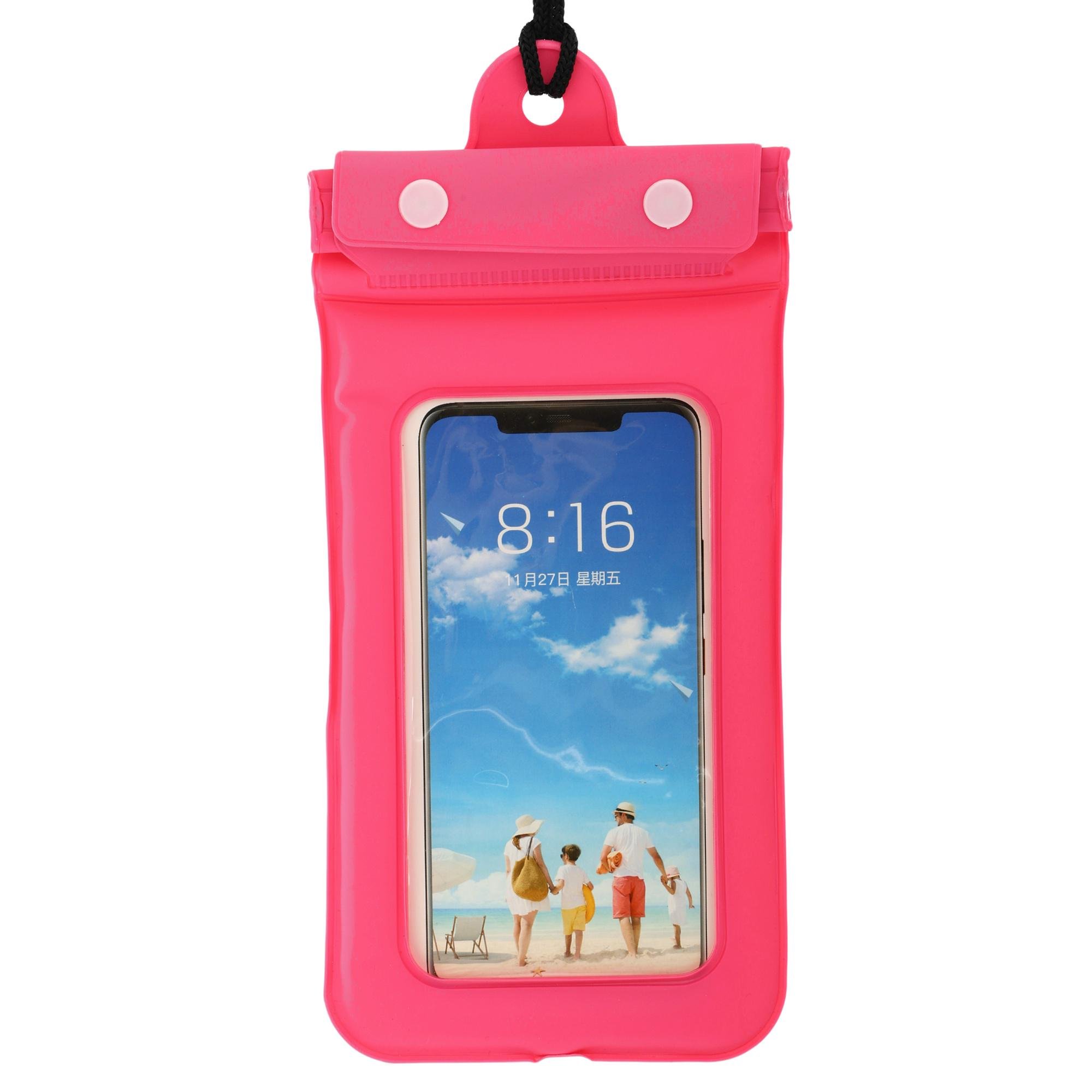 Чохол-гаманець на шию водонепроникний SP-Sport F3828 (PVC, на шию, внутрішні розміри-17x9см, рожевий)