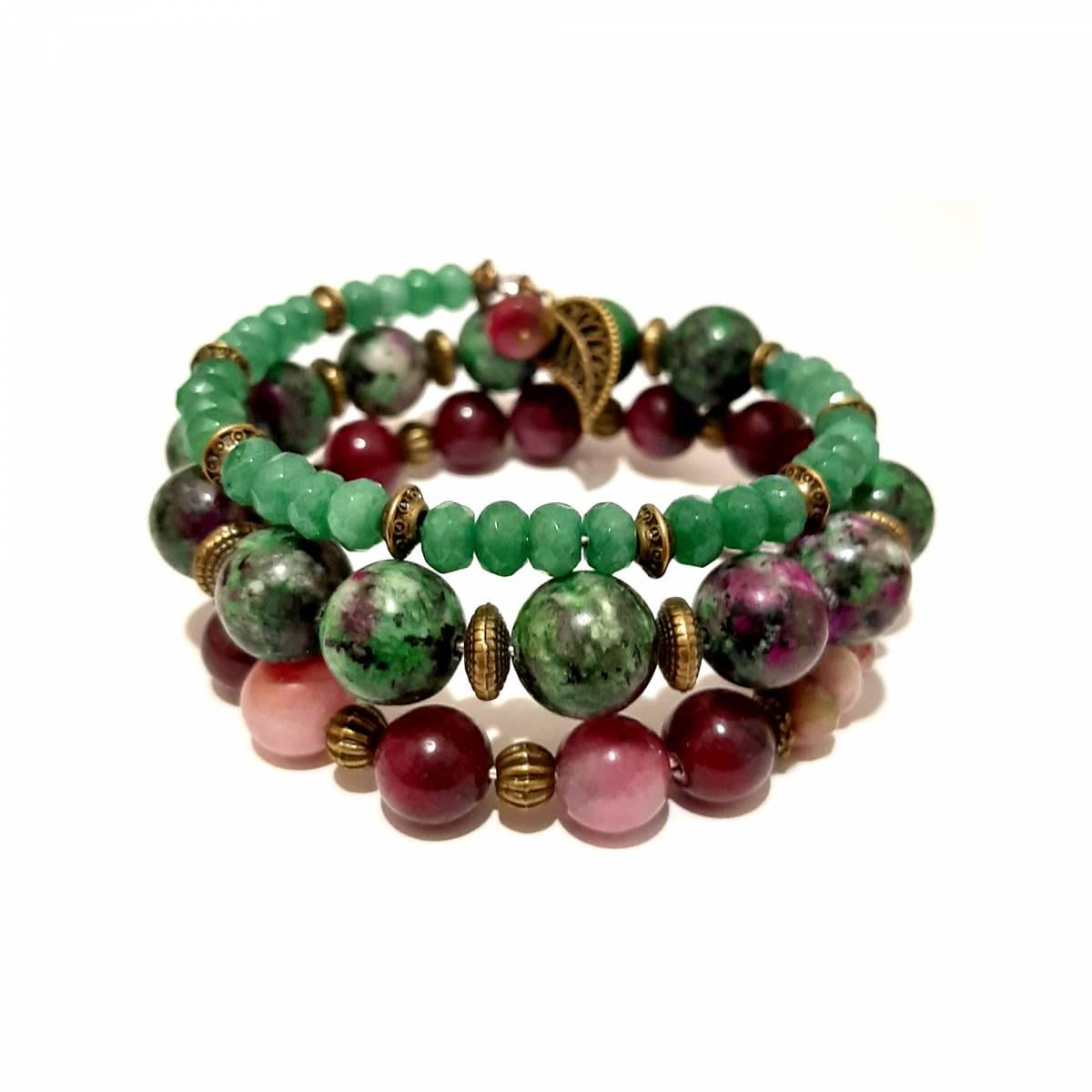 Браслет DARSANA Мерида из натуральных камней цоизит/турмалин/нефрит (DRSU005229)