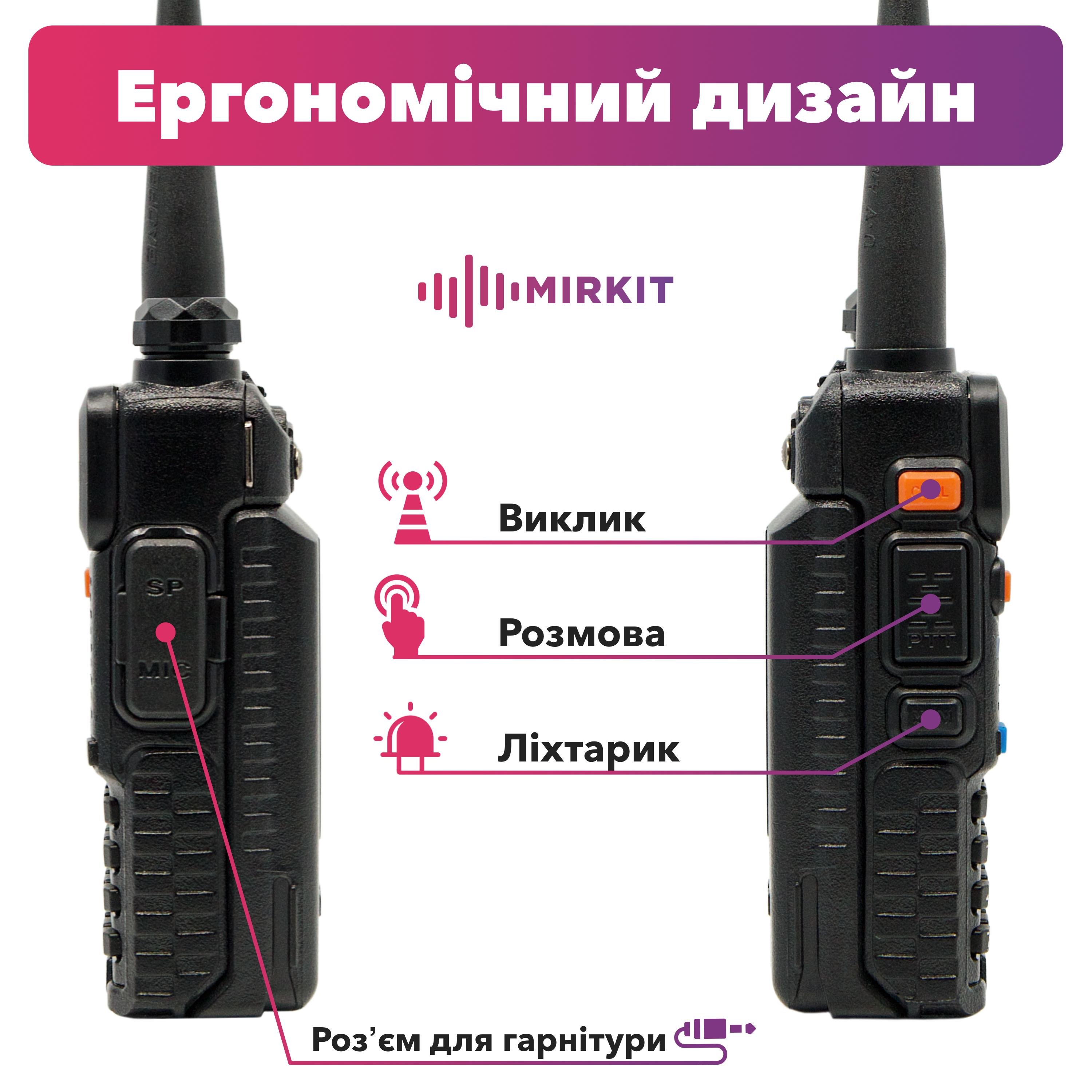 Рация Baofeng UV-5RUSH 8 Вт 2800 мА 144-148/420-450 МГц (8311) - фото 3