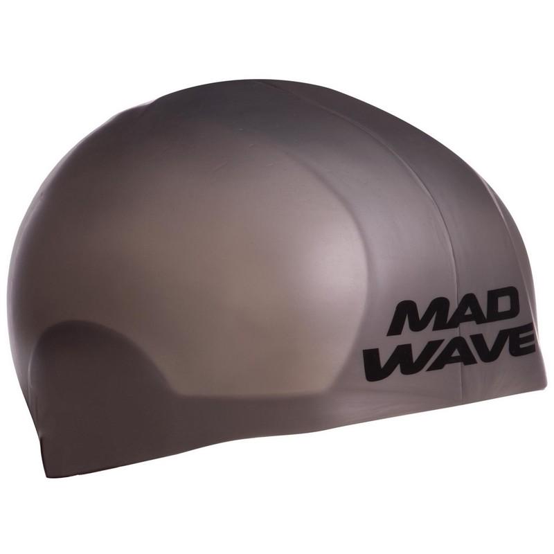 Шапочка для плавания стартовая Mad Wave R-CAP FINA Approved M053115 силиконовая Серый (AM0009429)
