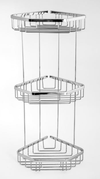 Полочка для ванной комнаты тройная Celik 22x22см 25073 (латунь)