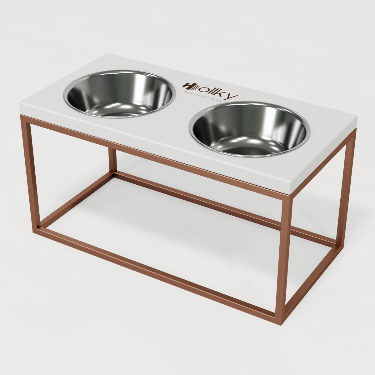 Миски на подставке для средних и больших собак Hollky Base L 2х0,95 л (BL-422120-GLWH) - фото 9