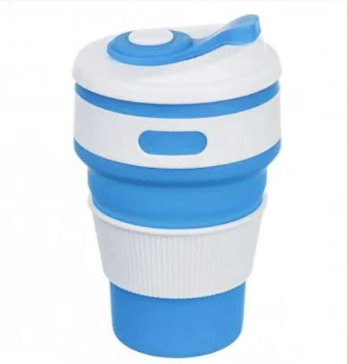 Чашка силиконовая Collapsible с герметичной крышкой и поилкой 350 мл Голубой - фото 4 Чашка силиконовая Collapsible с герметичной крышкой и поилкой 350 мл Голубой - фото 4