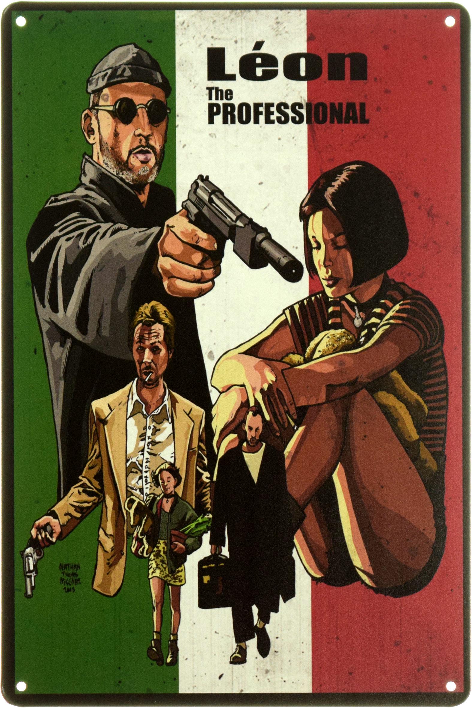 Табличка металлическая "Léon The Professional" 20x30 см (ms-104032)