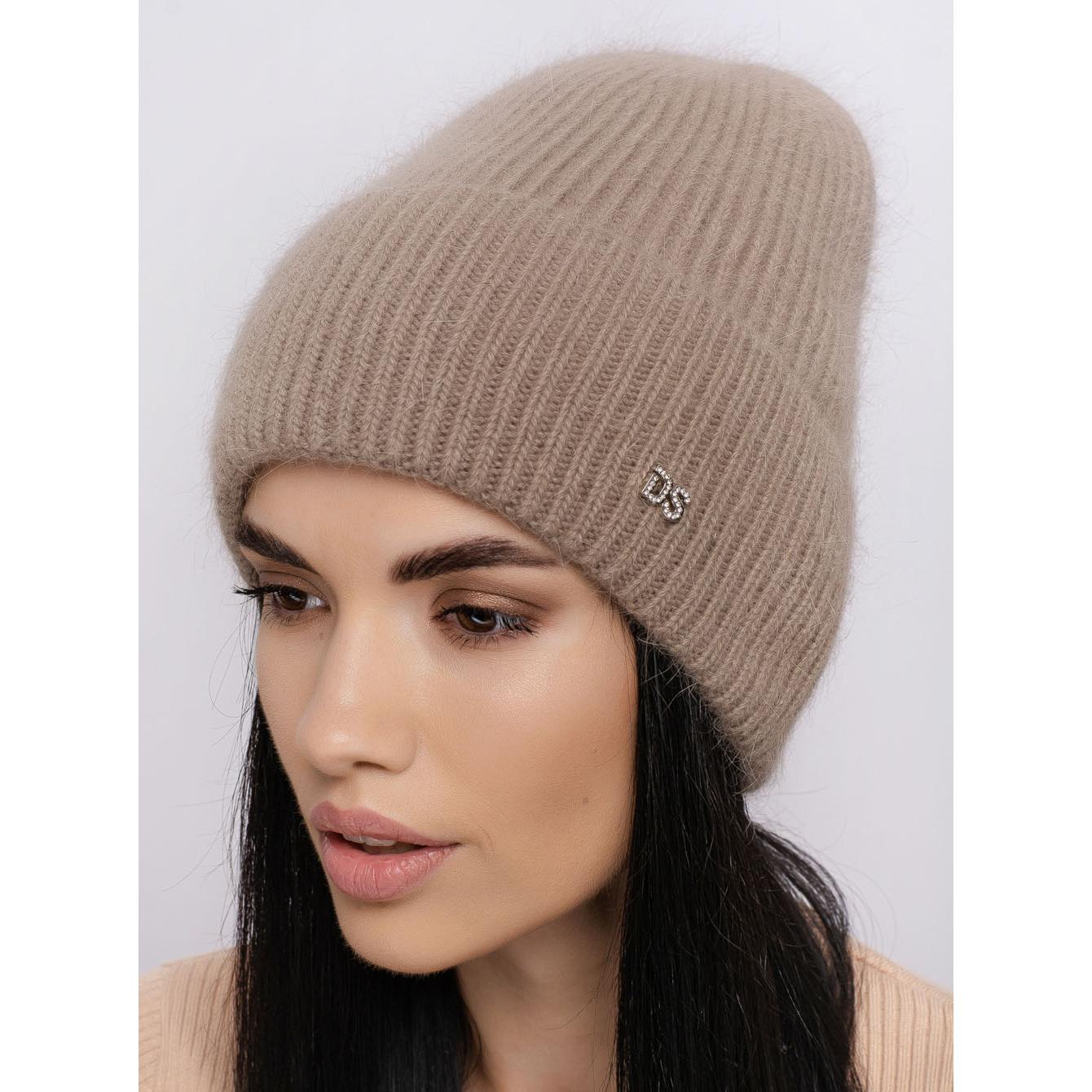 Шапка ангоровая женская Leks Конфетти one size Какао - фото 1