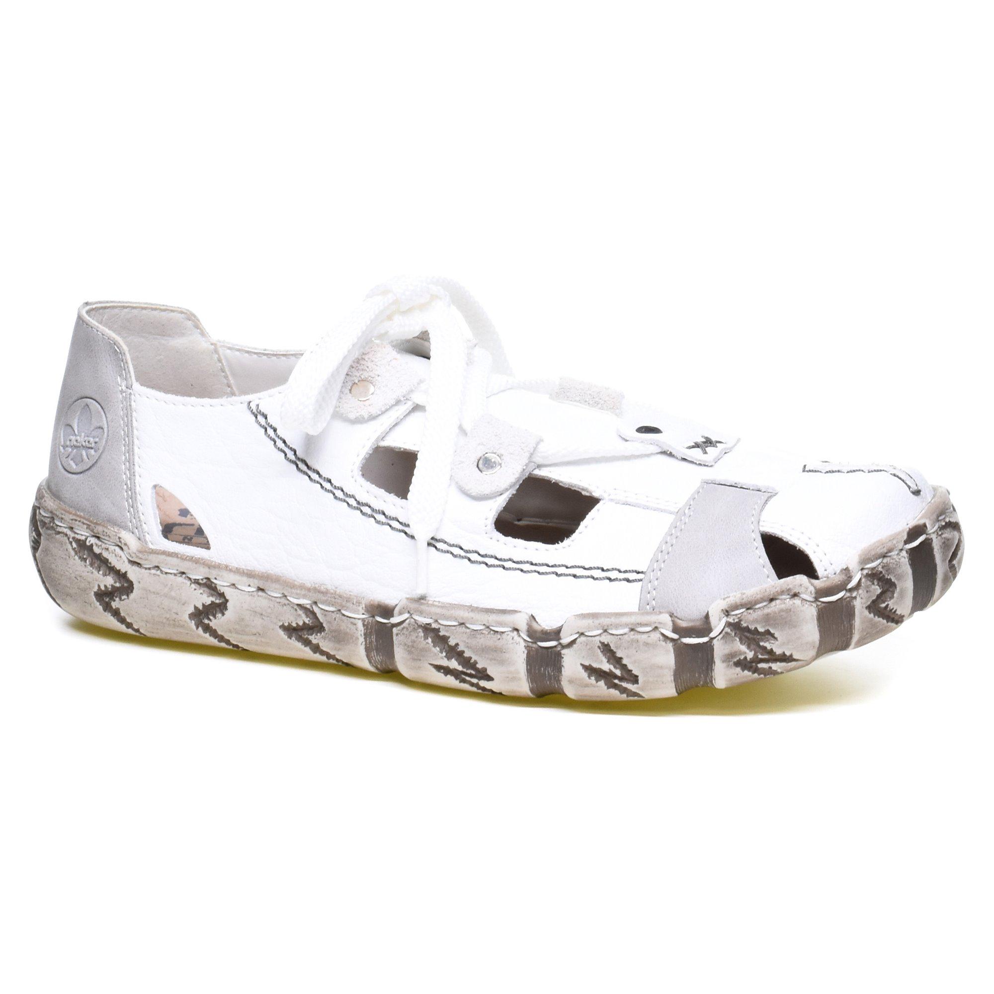 Туфли женские весенние Rieker р. 39 Белый/Серый (089289-39)