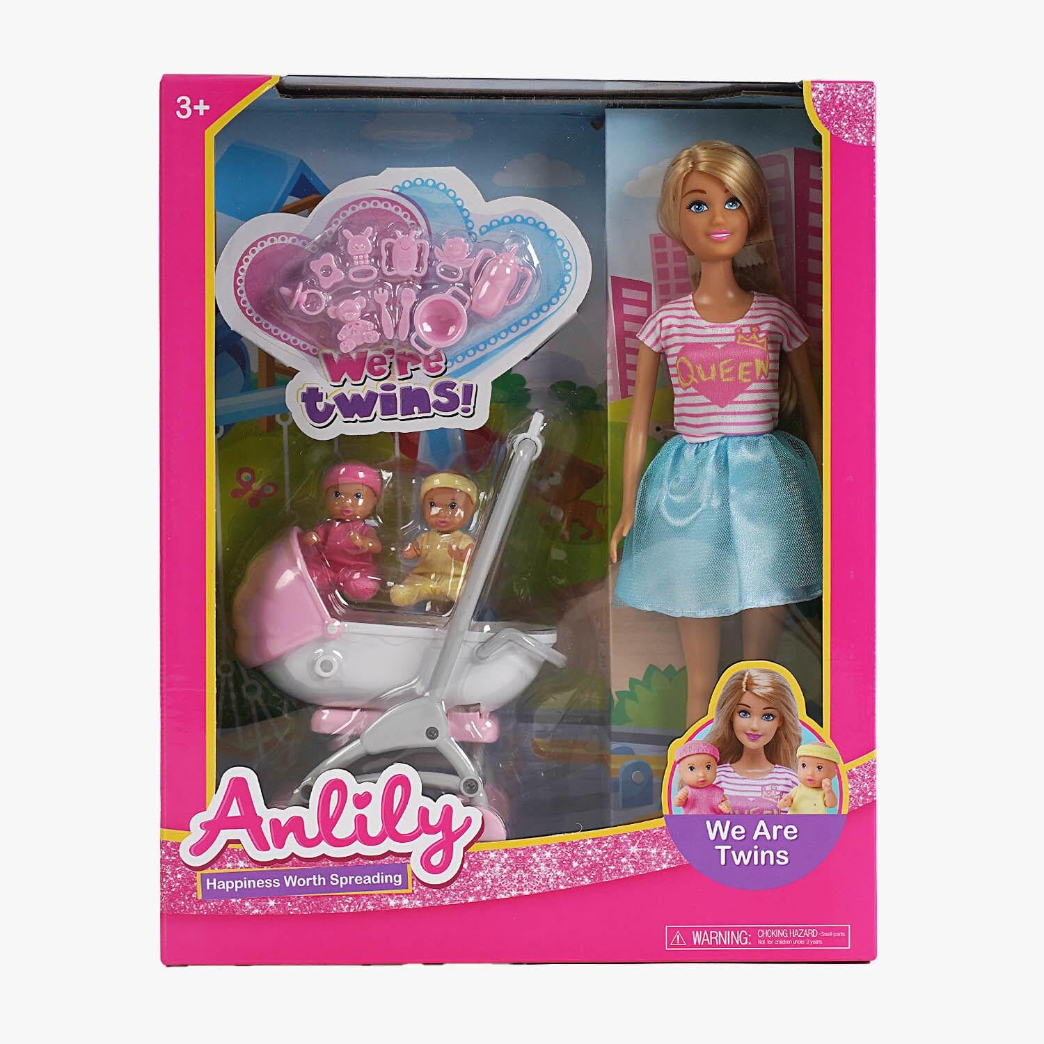 Кукла Anlily 2 младенца/коляска/аксессуары Multicolor (71328)