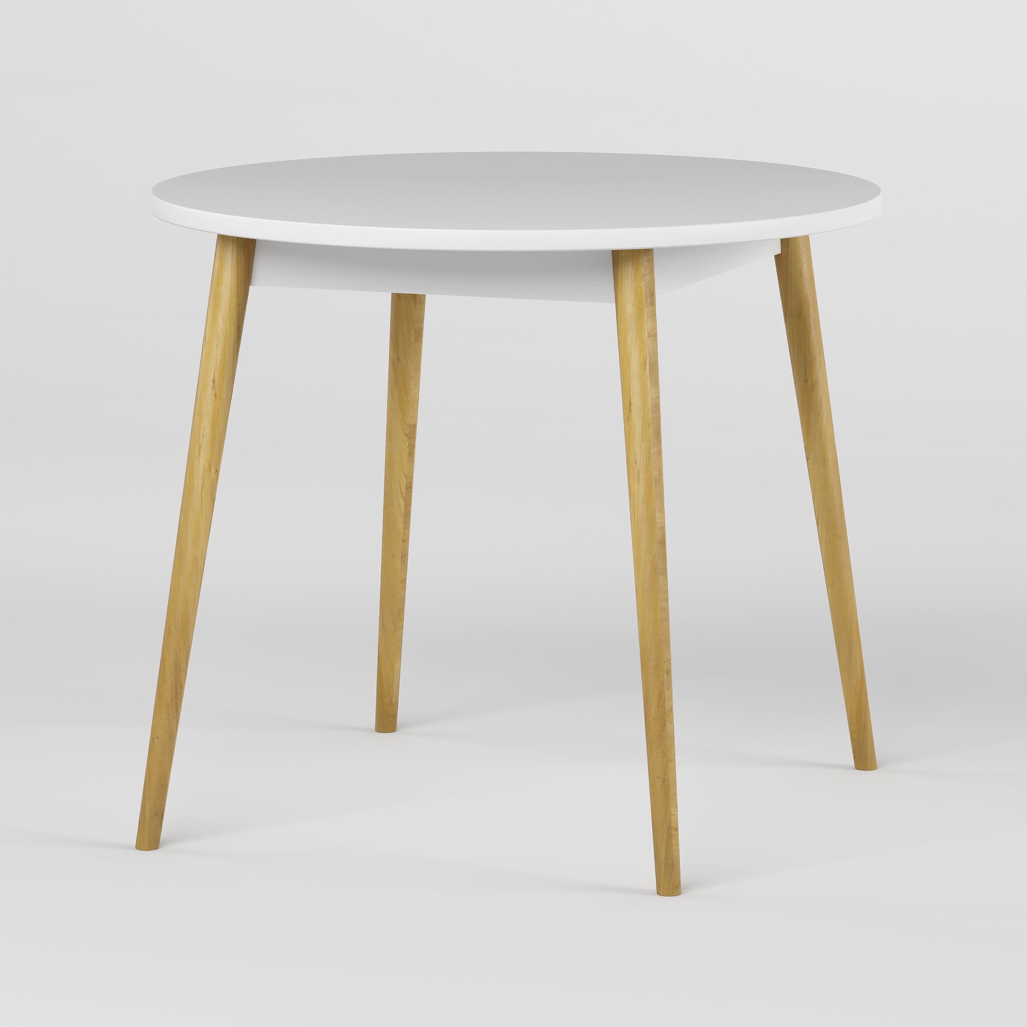 Стол обеденный на деревянных ножках Майами-1 круглый 900x900x765 мм Белый - фото 2