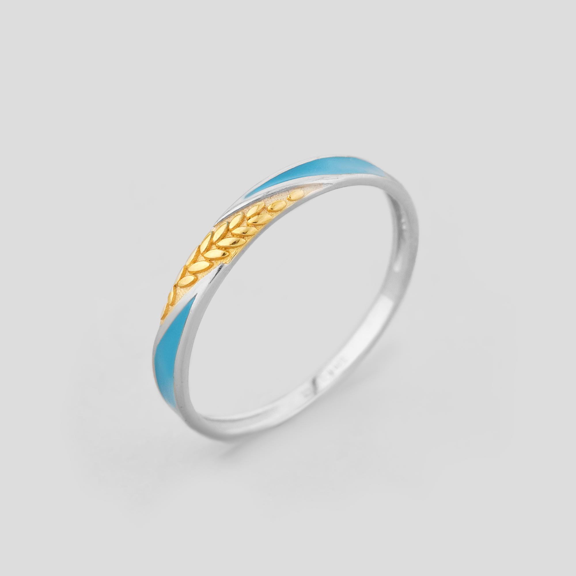 Серебряное кольцо Minimal Патриотизм р. 18,5 (18336)