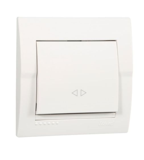 Выключатель одноклавишный Lezard Deriy промежуточный Белый (26325762)