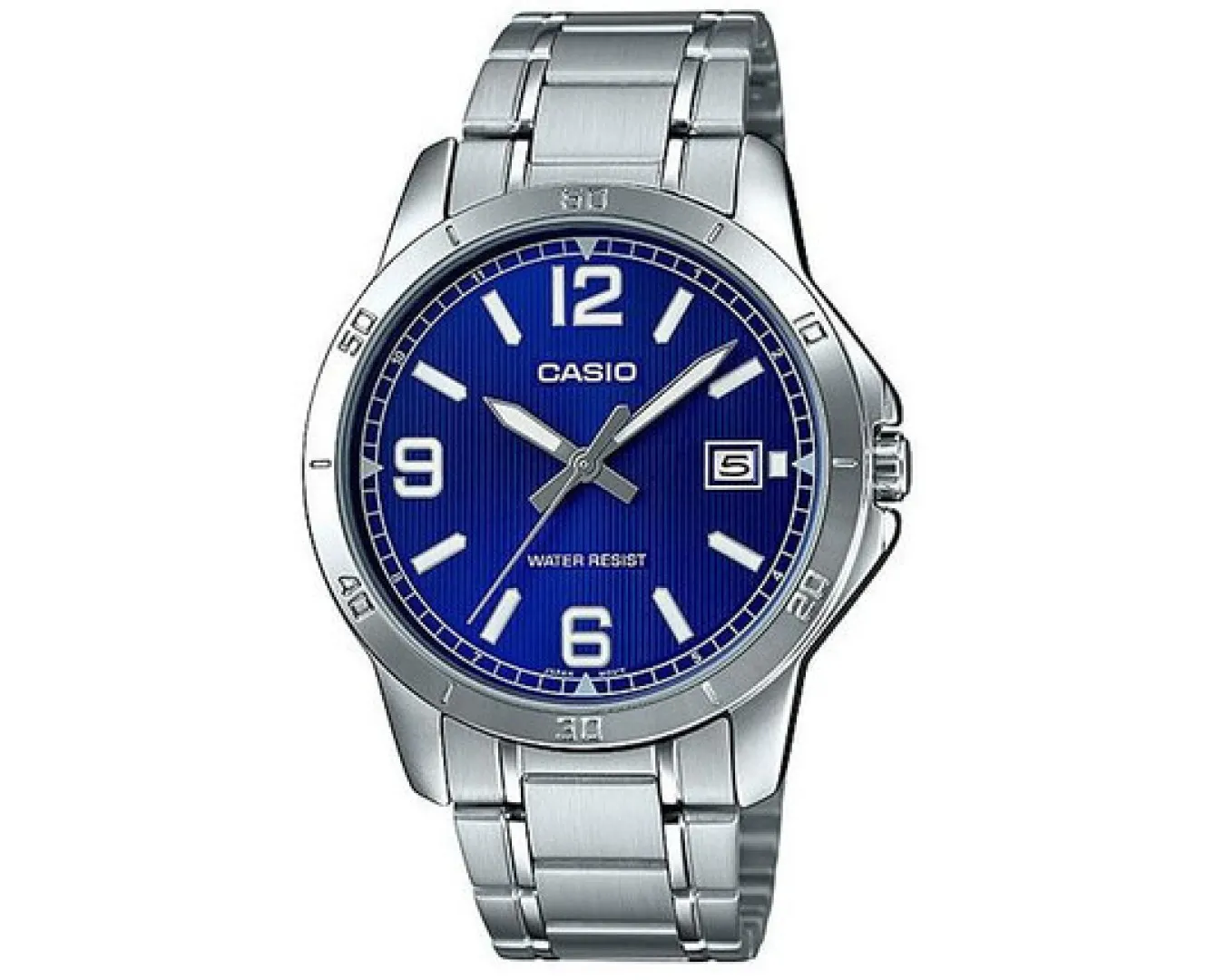 Наручний годинник чоловічий Casio MTP-V004D-2B d 41 мм Срібний/Синій (2455299332)