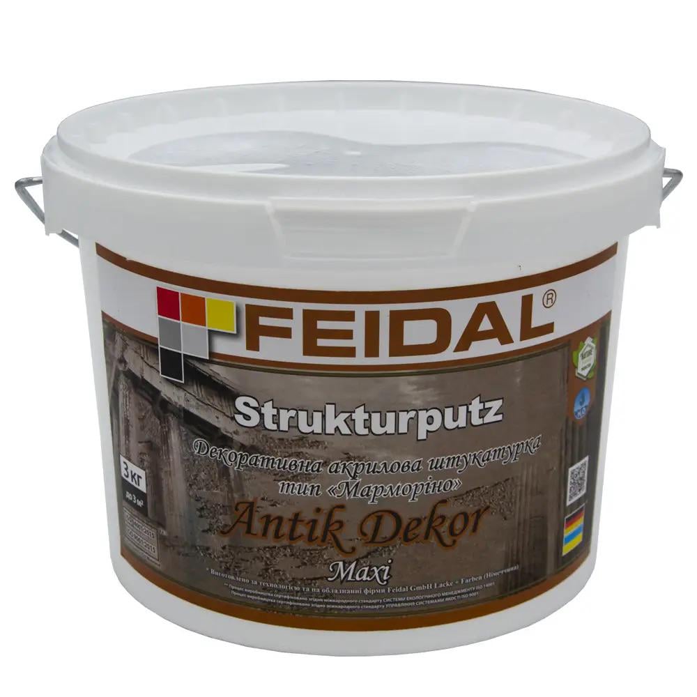 Декоративна акрилова штукатурка Feidal Strukturputz Antik Dekor maxi 3 кг Білий