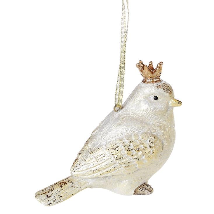 Декоративная подвесная фигурка BonaDi Птичка-1 в короне 12 см (218-912)