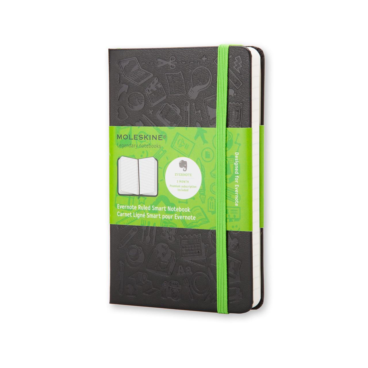 Блокнот Moleskine+ Evernote карманный 9х14 см 192 страницы в линейку (MM710EVER) Черный (9788866137603)