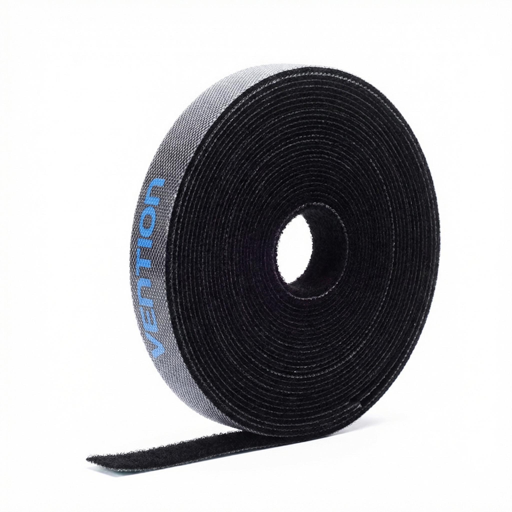 Органайзер кабелів стрічка-липучка Vention 1 м 11 мм Чорний (KAABA)