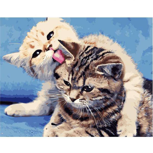 Набор для росписи по номерам Strateg Котята 40х50 см (VA--971-mt)