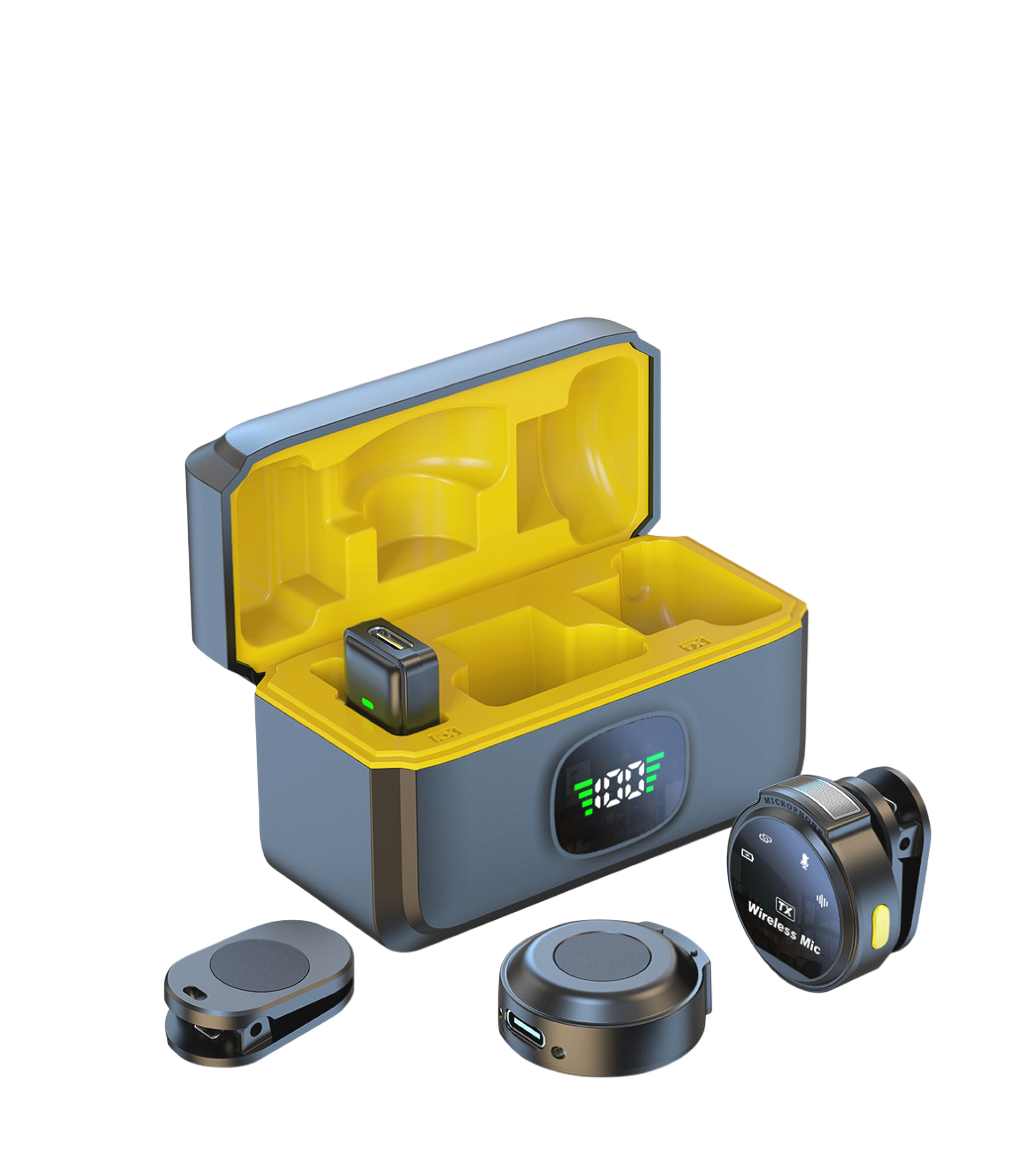 Микрофон беспроводной петличный М6 type-c двойной с зарядным кейсом (m1) - фото 1