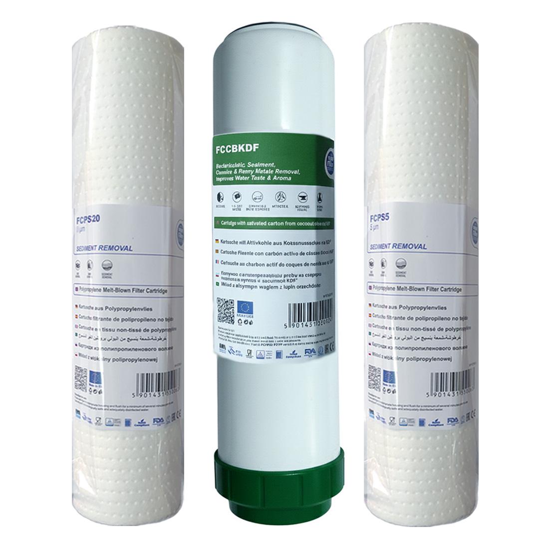 Набор картриджей Aquafilter для систем обратного осмоса очистка/защита от бактерий PP20-KDF-PP5 (1960141217)