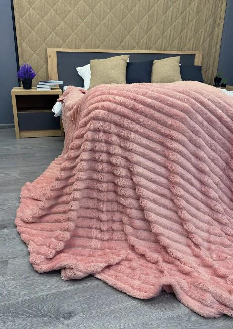 Покрывало плюш VIP Шарпей в полоску 200х230 см Розовый (87-140) - фото 3 Покрывало плюш VIP Шарпей в полоску 200х230 см Розовый (87-140) - фото 3