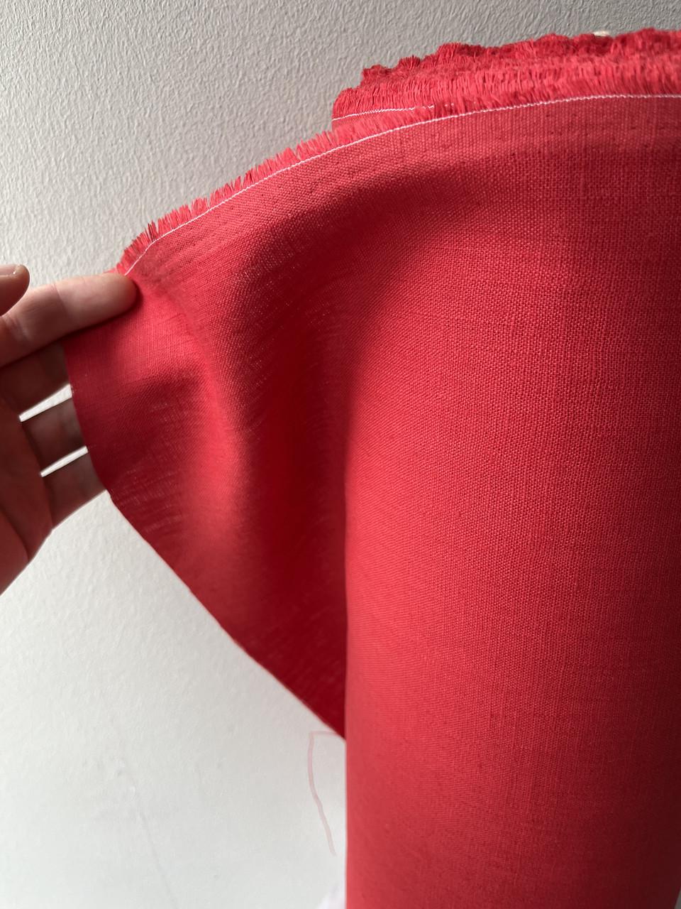 Ткань скатертная LINEN PLUS 100% лен 143 см 1309 Красный - фото 5