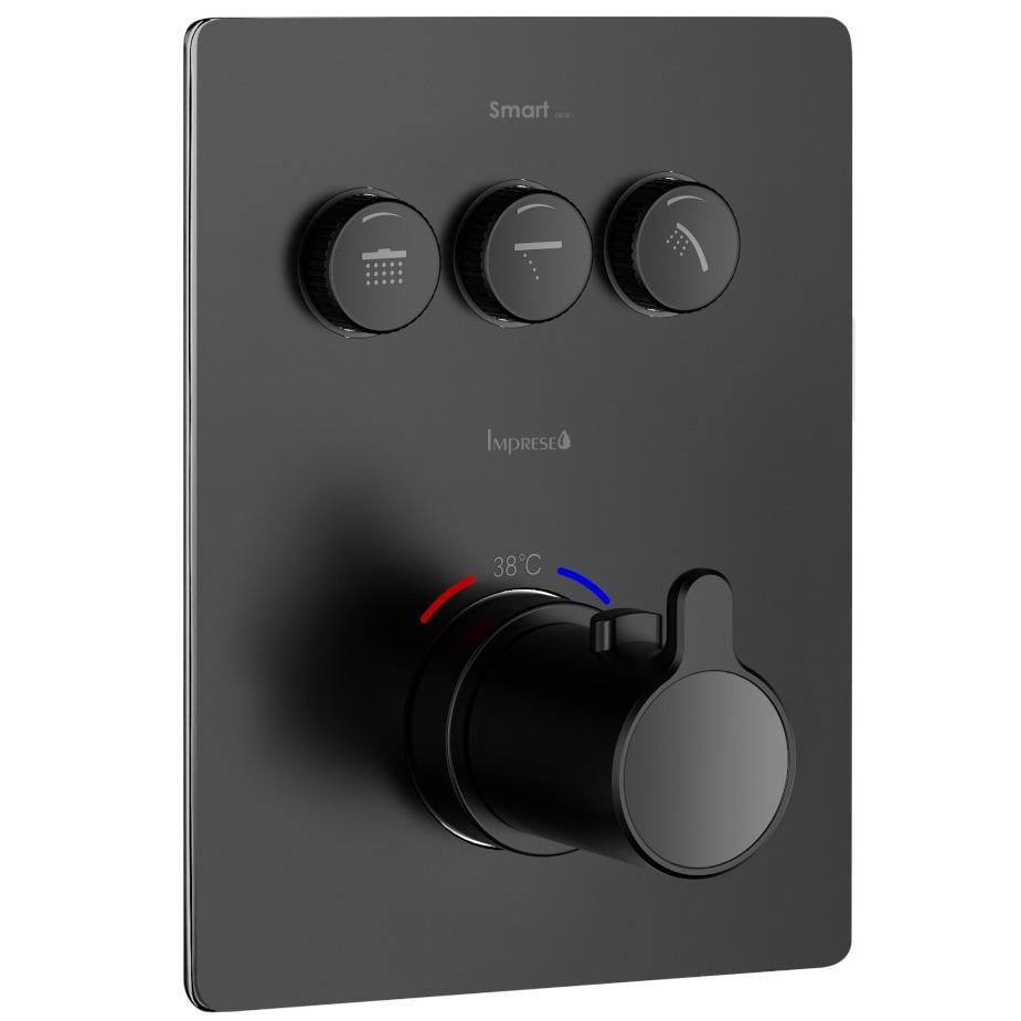 Смеситель скрытый Imprese SMART CLICK ZMK101901236 с термостатом Черный (160002)