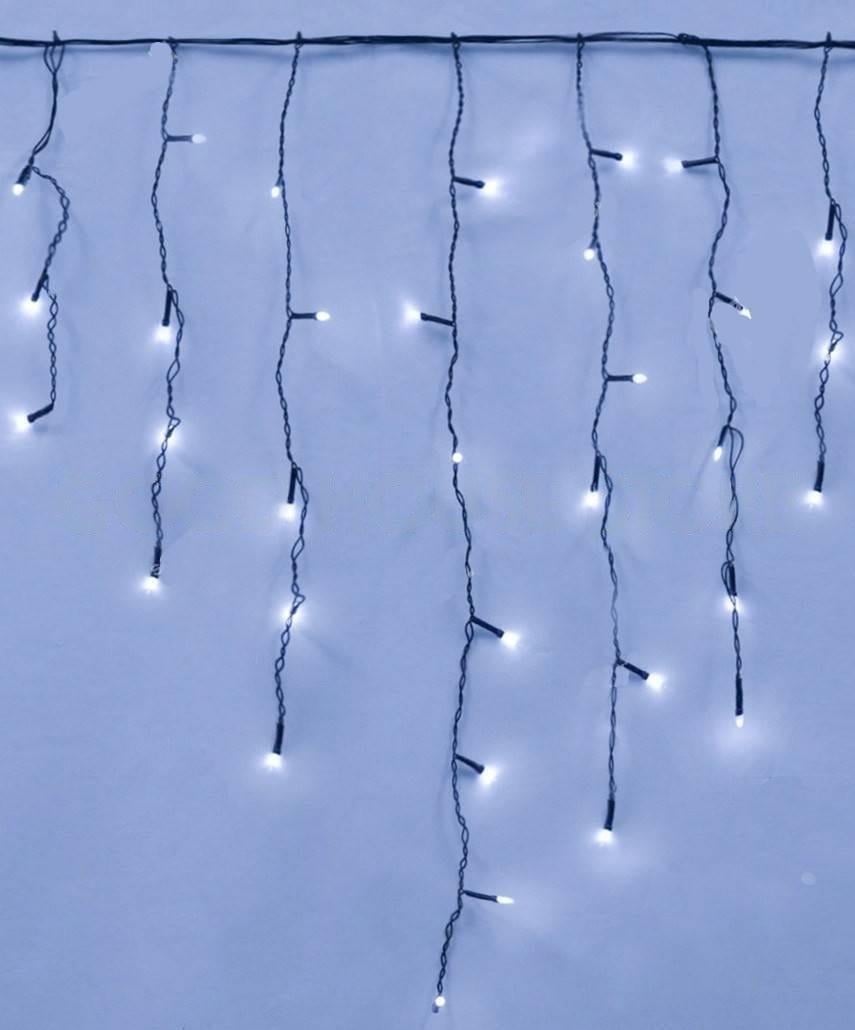 Гирлянда светодиодная Рубин 200 LED штора дождик 5 м x 0,7 м черный провод Синий