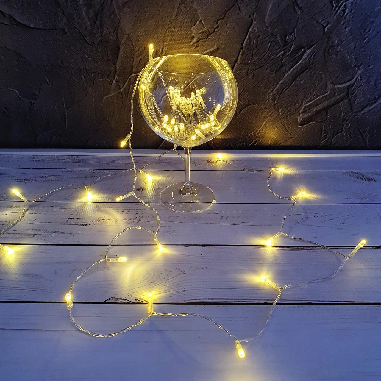 Гірлянда-нитка діодна Класична USB 50LED на батарейках 5 м Жовтий (7G-F-7792)