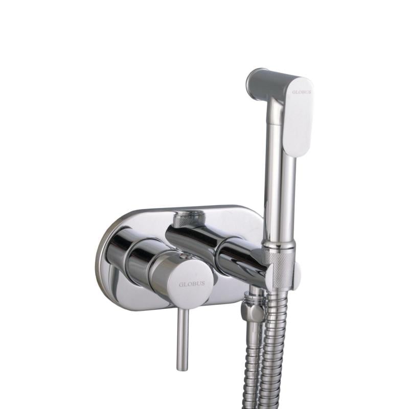 Смеситель встроенный с гигиеническим душем Globus Lux Niagara GLN-2-106 Chrome