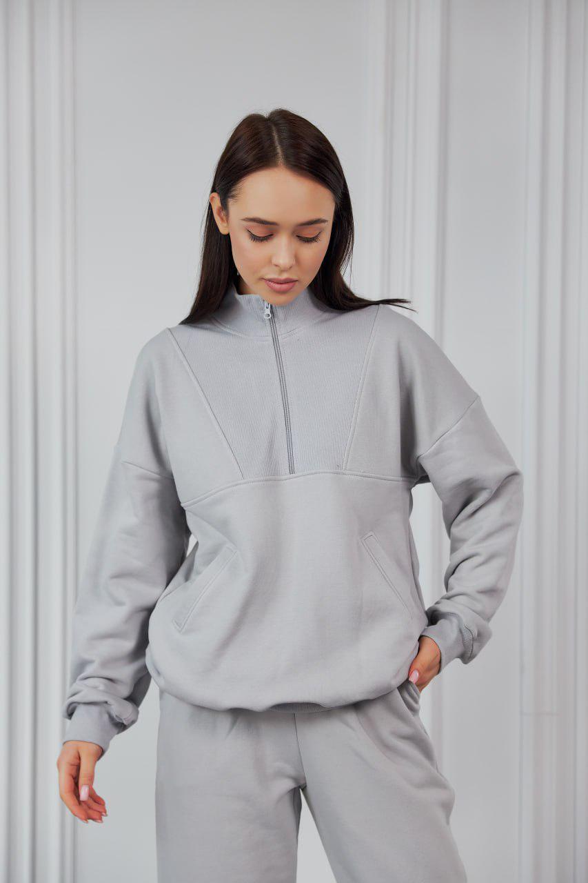 Костюм спортивный женский М148.3 3-х нитка L Пепельный (167-1-62) - фото 3 Костюм спортивный женский М148.3 3-х нитка L Пепельный (167-1-62) - фото 3