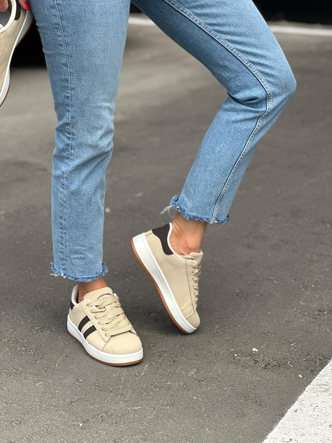 Кеды женские эко-замша р. 38 Бежевый (10285679) - фото 7