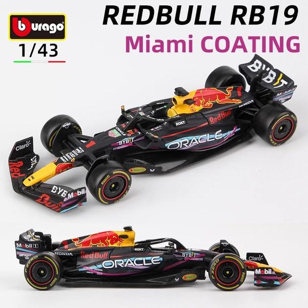 Колекційна модель Bburago F1 Червоний Bull Racing RB19 1 Miami з металу масштаб 1:43 - фото 3