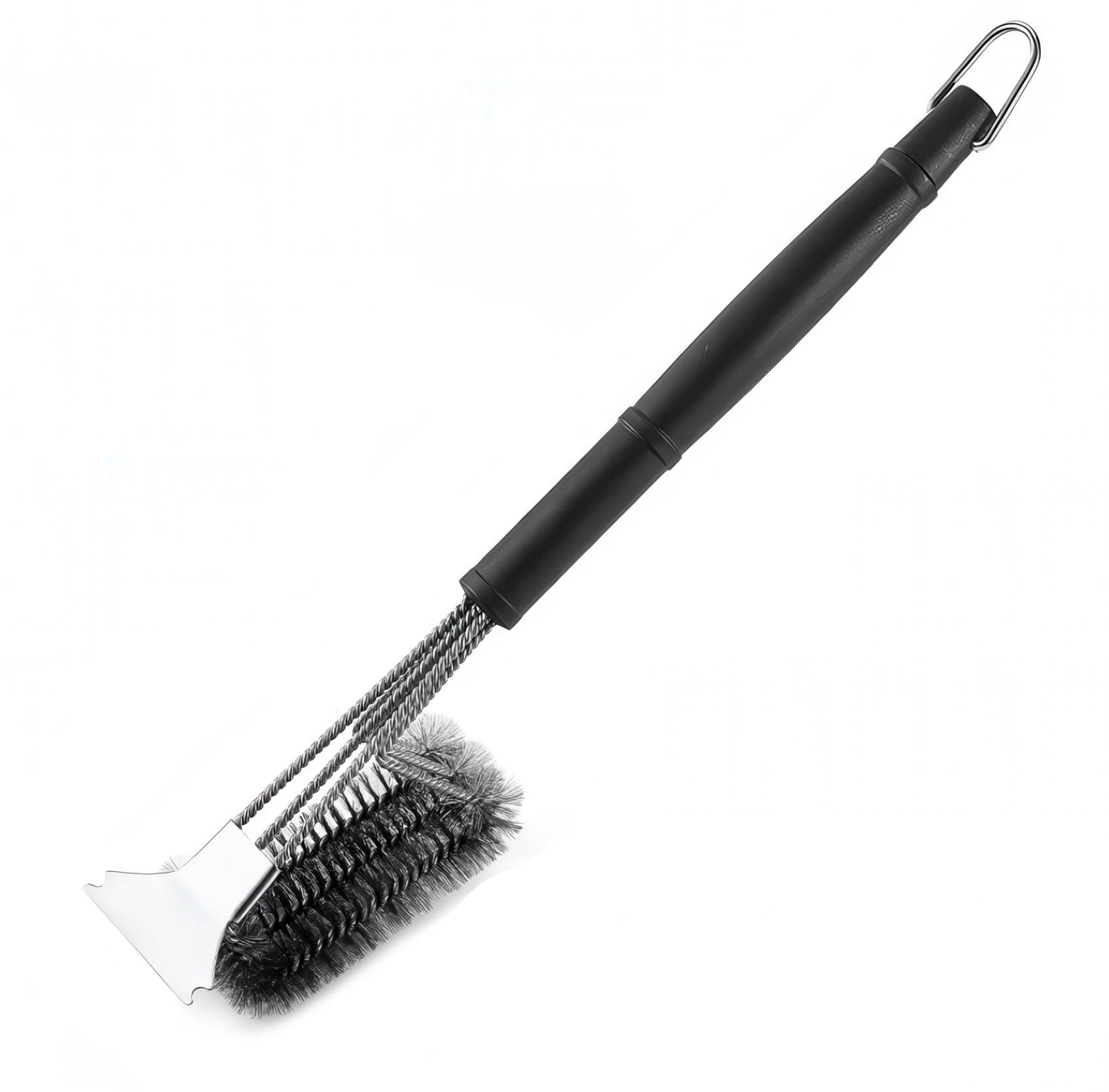 Щітка для гриля та мангала 2в1 з металевою щетиною і скребком Щітка для гриля та мангала 2в1 з металевою щетиною і скребком
