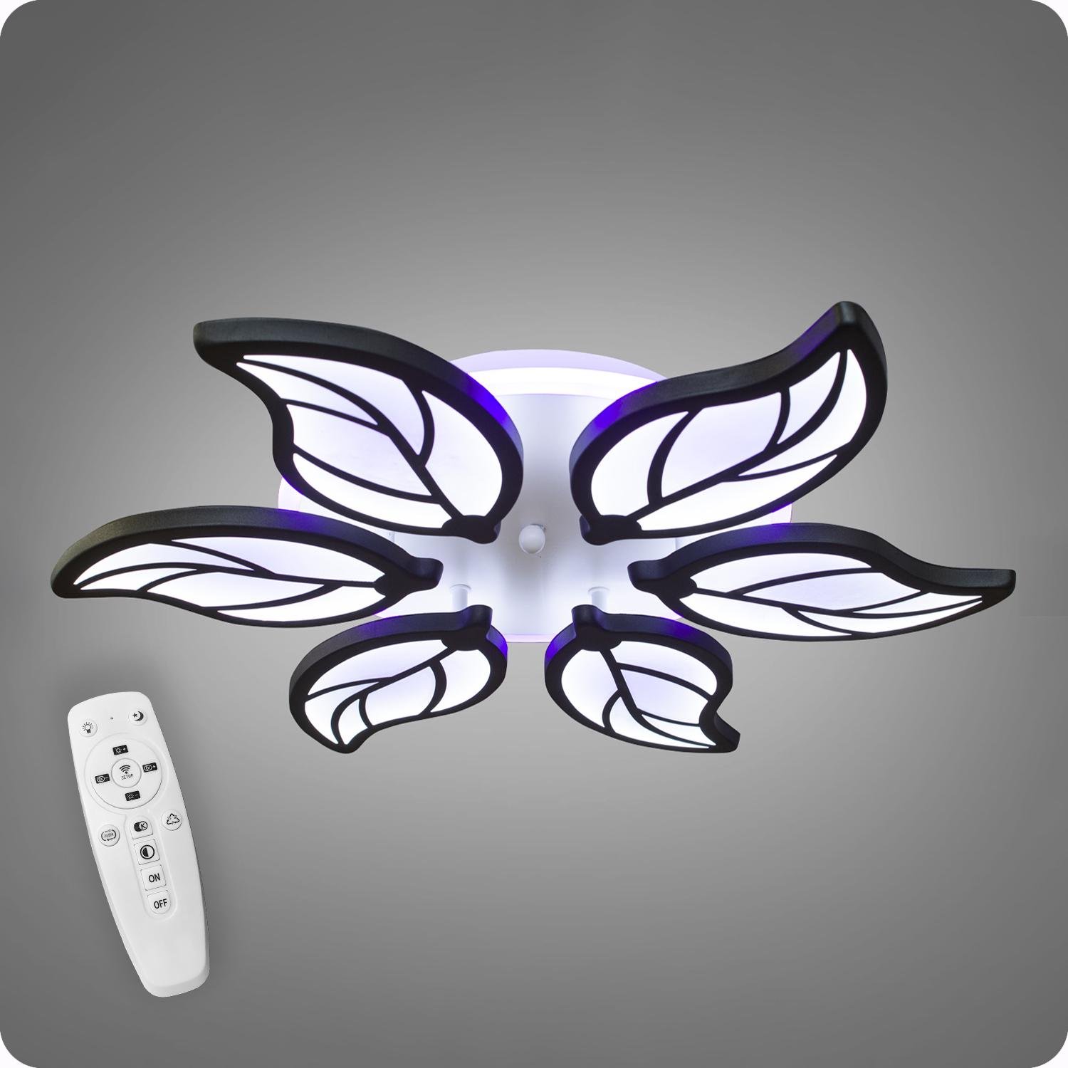 Люстра світлодіодна 517 Dlight 3color з пультом 105 Вт Чорний (01936) - фото 2 Люстра світлодіодна 517 Dlight 3color з пультом 105 Вт Чорний (01936) - фото 2