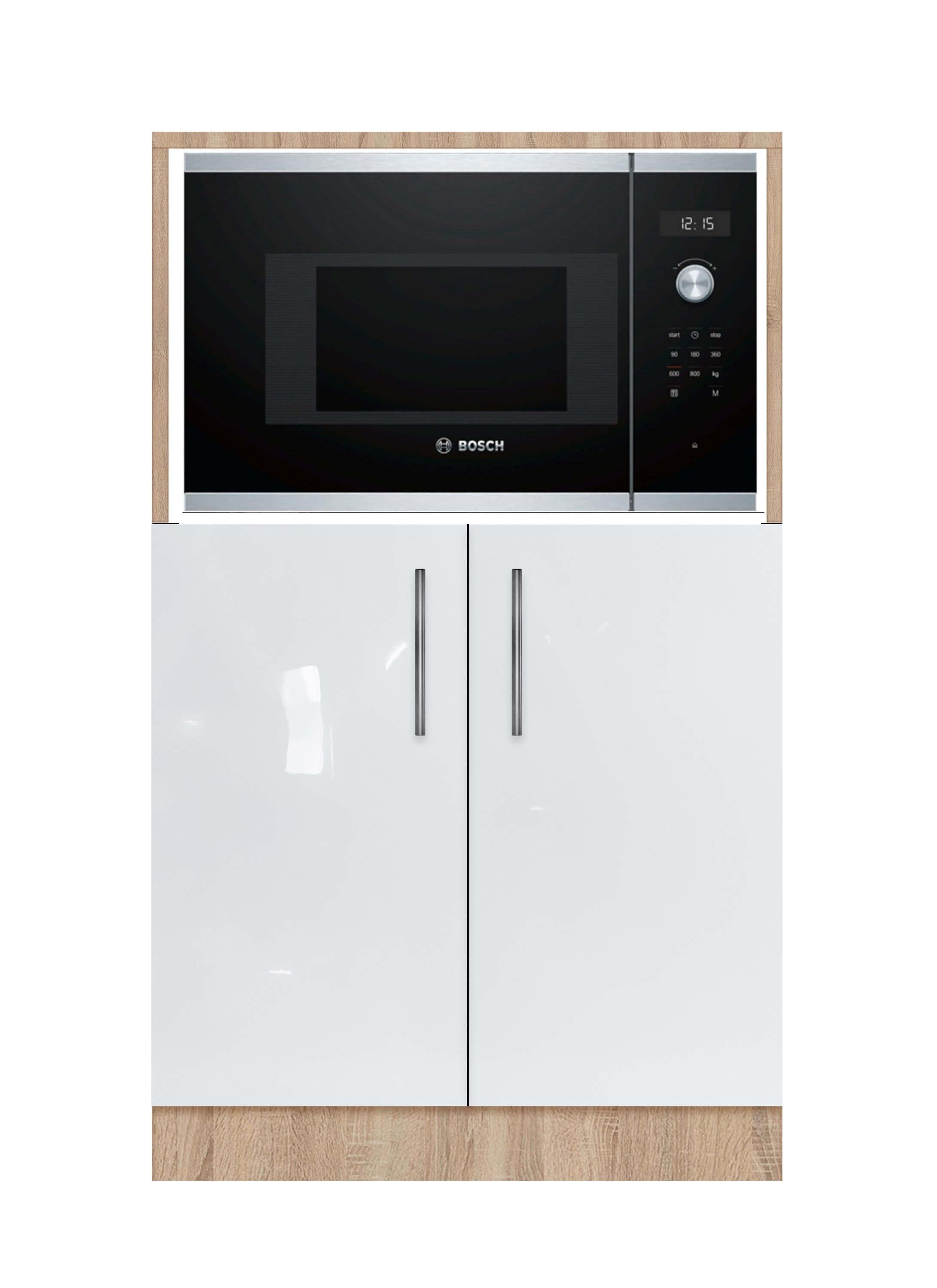 Тумба двухдверная МАКСИ-МЕбель без ящиков с отделом под МВ печь без столешницы Люкс с крашеными МДФ фасадами ширина 600 Дуб сонома/Белый (73029) - фото 2 Тумба двухдверная МАКСИ-МЕбель без ящиков с отделом под МВ печь без столешницы Люкс с крашеными МДФ фасадами ширина 600 Дуб сонома/Белый (73029) - фото 2