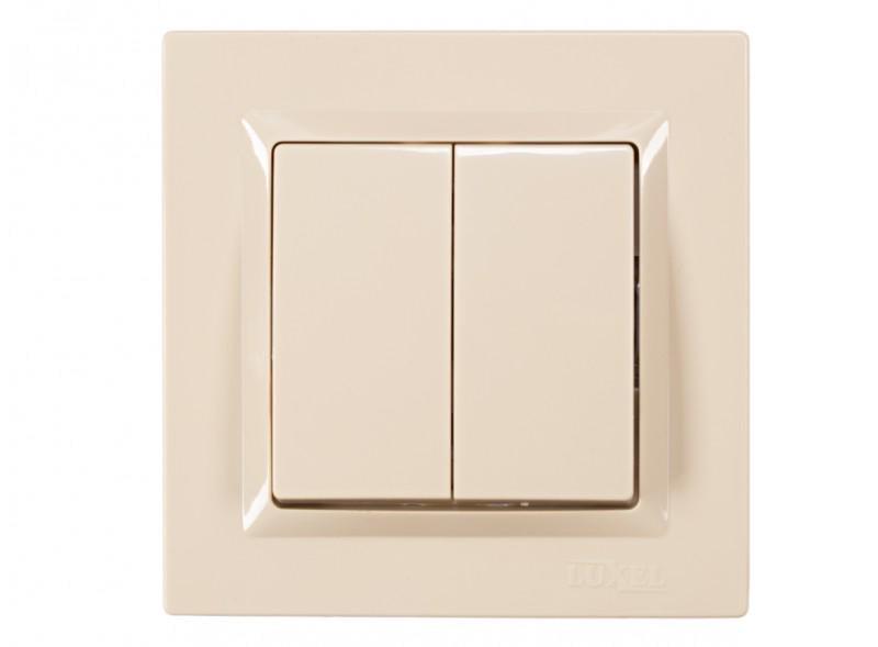 Выключатель двухклавишный Luxel JAZZ 9303 Кремовый (27551696)