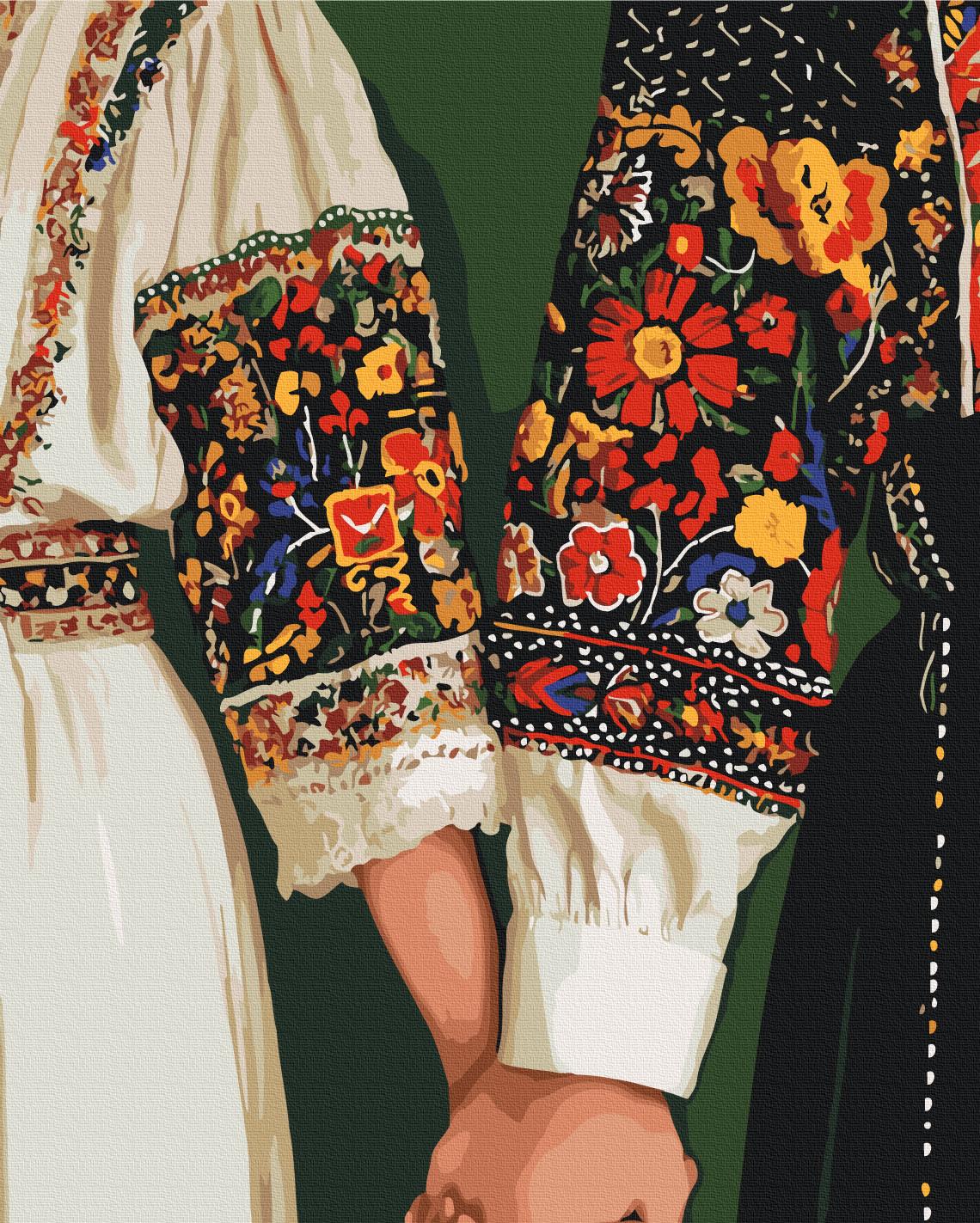 Картина по номерам Brushme В вышиванке - сердце 40x50 см (BS54333)