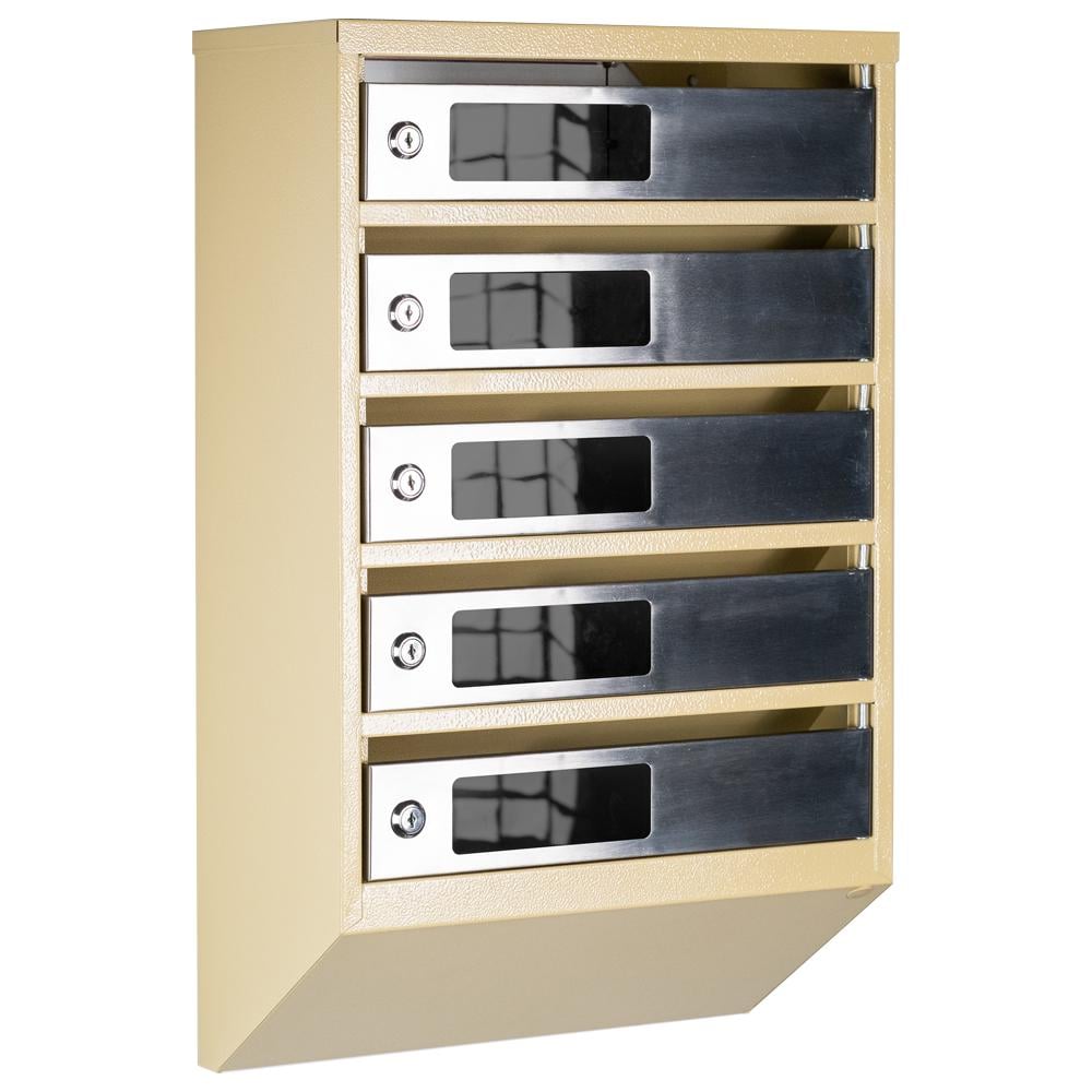 Ящик почтовый многосекционный ЯП05C Бежевый/Нержавеющая сталь (24061109) Ящик почтовый многосекционный ЯП05C Бежевый/Нержавеющая сталь (24061109)