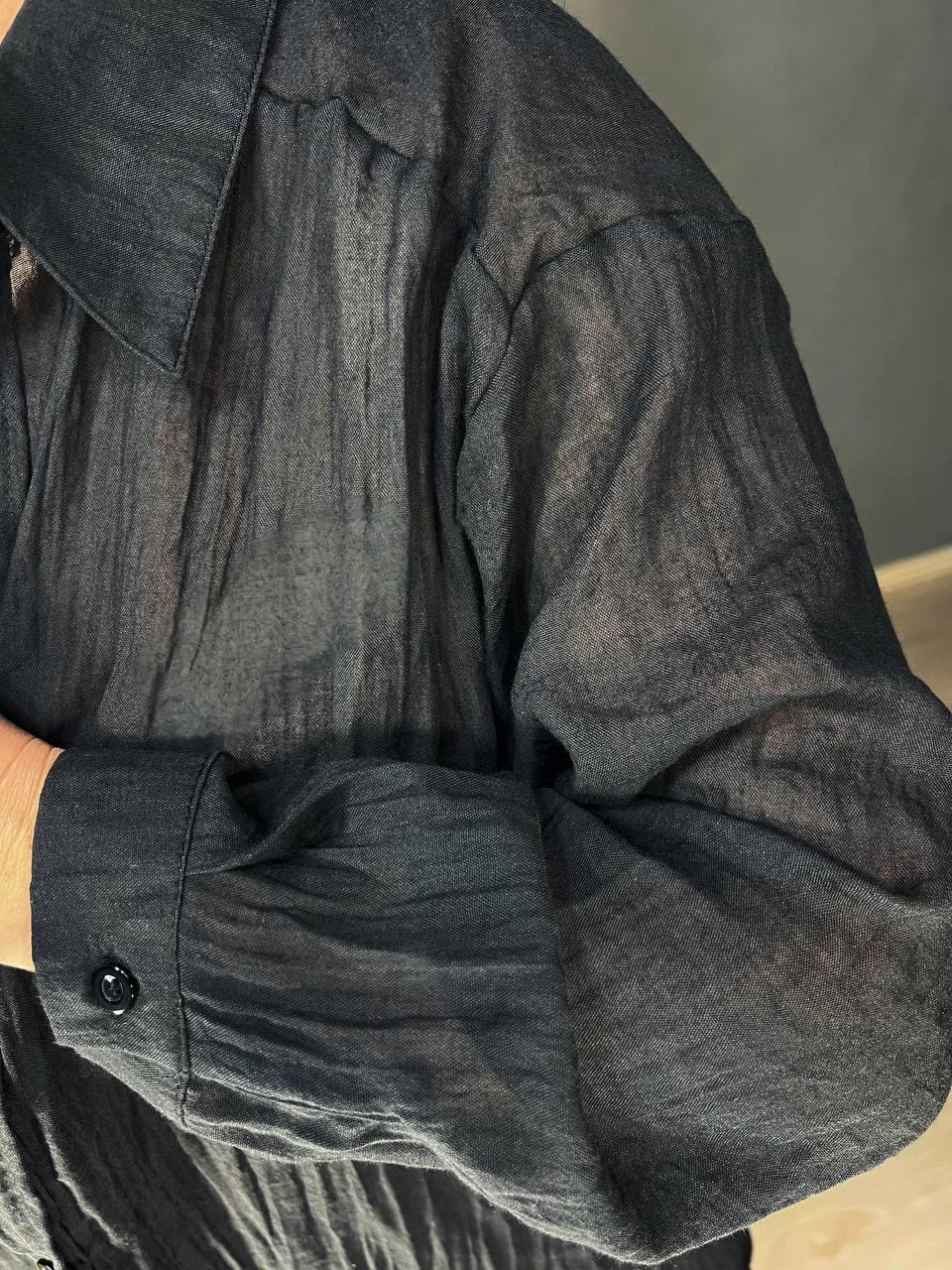 Рубашка женская Xingyue 388 с карманом жатка OS Черный (26730538) - фото 3 Рубашка женская Xingyue 388 с карманом жатка OS Черный (26730538) - фото 3