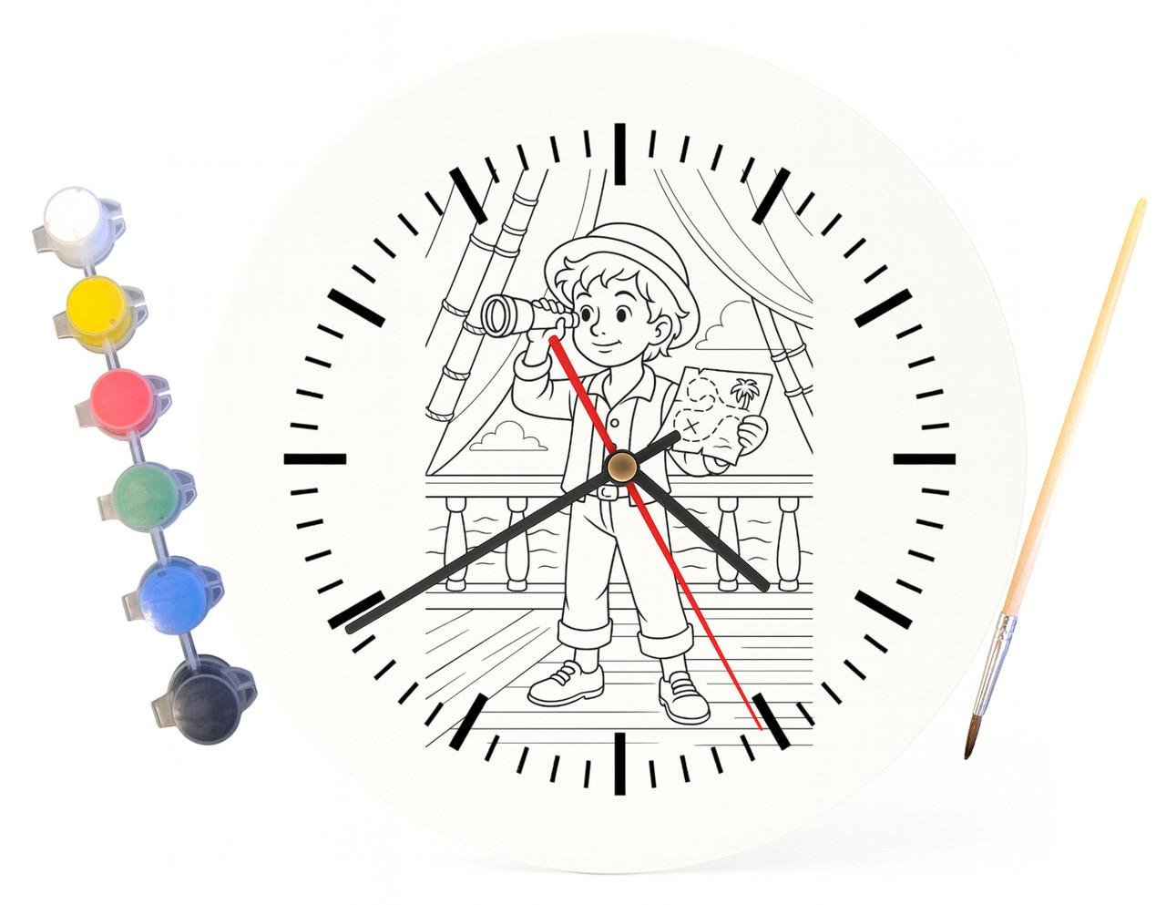 Дитячий набір для творчості годинник-розмальовка за мотивами Острів скарбів Роберт Луїс Стівенсон 30 см (Г0028) - фото 4 Дитячий набір для творчості годинник-розмальовка за мотивами Острів скарбів Роберт Луїс Стівенсон 30 см (Г0028) - фото 4