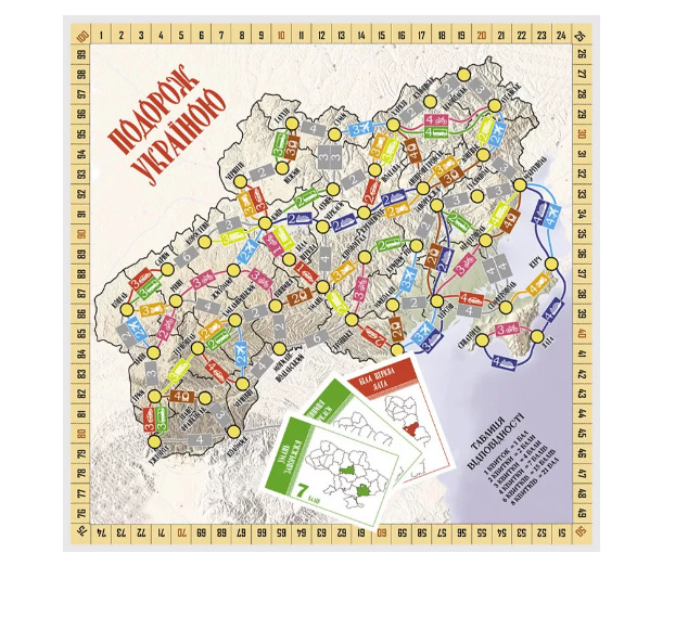 Настільна гра ПОДОРОЖ УКРАЇНОЮ (91018) - фото 3 Настільна гра ПОДОРОЖ УКРАЇНОЮ (91018) - фото 3