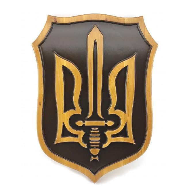 Панно Герб Украины натуральное дерево 39х28х2,4 см (34287)