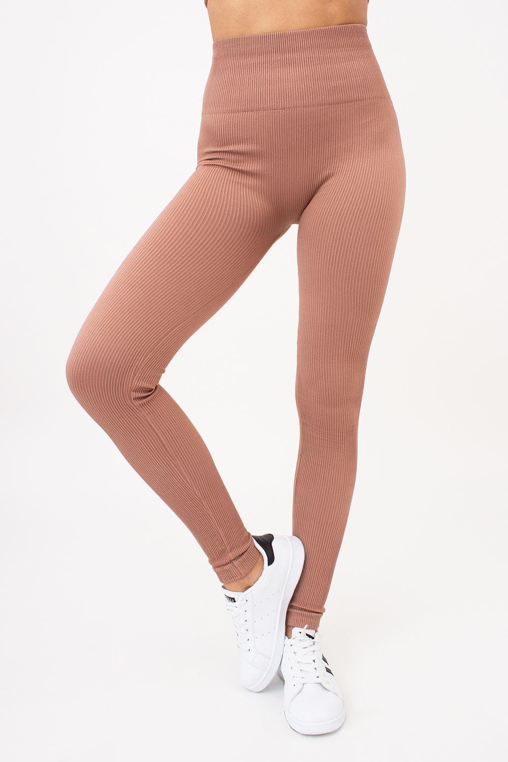 Леггинсы женские спортивные Giulia LEGGINGS RIB L/XL Brown (4823116929456)