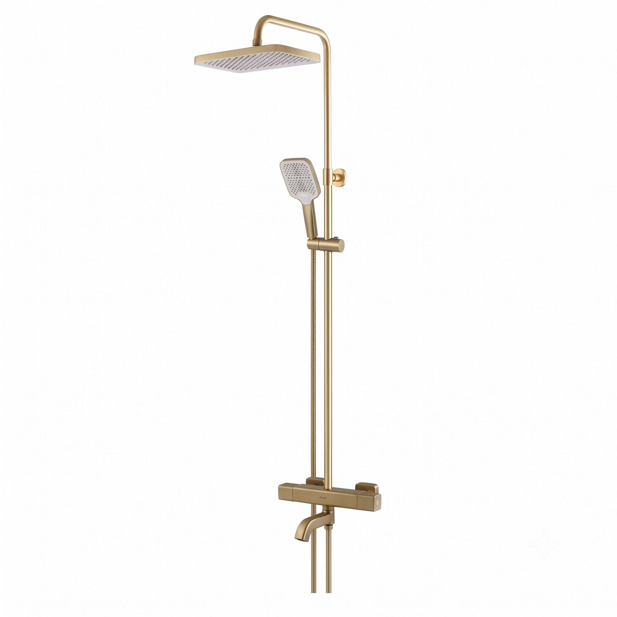 Душевая система KOER KB-57038-12 с термостатом латунь Золотой матовый (KR5963)