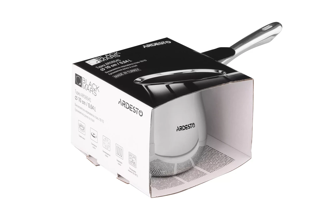 Турка Ardesto Black Mars нержавеющая сталь 0,64 л 10 см (AR0864S) - фото 3 Турка Ardesto Black Mars нержавеющая сталь 0,64 л 10 см (AR0864S) - фото 3
