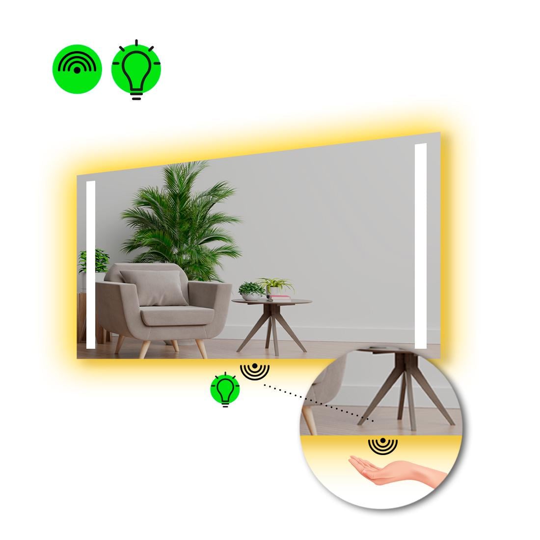 Зеркало с LED подсветкой Adelita с ИК включателем 70x60 см (8776339) Зеркало с LED подсветкой Adelita с ИК включателем 70x60 см (8776339)